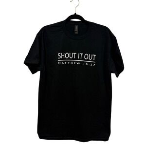 Gildan DryBlend Shout It Out Matthew 10:27 Christian Graphic T-Shirt Black  M